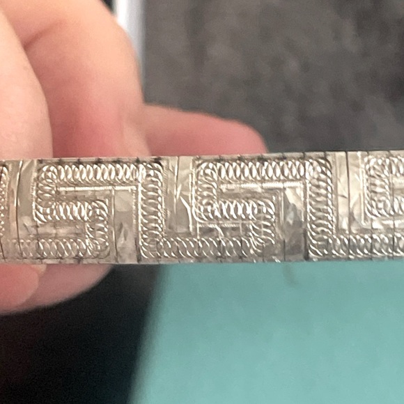 STERLING SILVER fine jewelry GREEK KEY BRACELET! Stunning 8” from Greece new - Picture 2 of 3